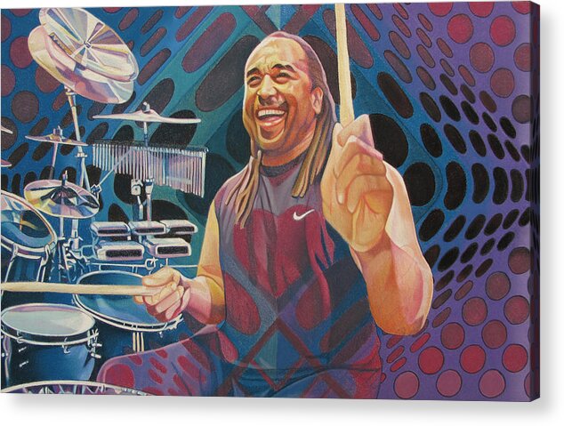 Carter Beauford Acrylic Print featuring the drawing Carter Beauford-Op Series by Joshua Morton