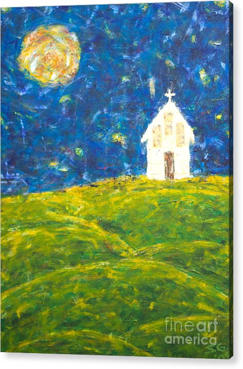  Acrylic Print featuring the painting The Church At Newberg #1 by Scott Gearheart