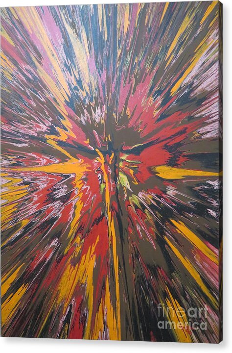 Acrylic Acrylic Print featuring the painting Brown Explosion by Sonya Walker