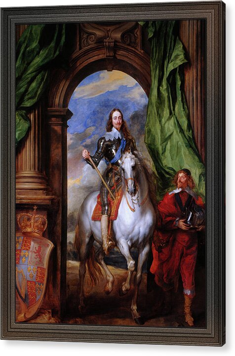 Charles I Acrylic Print featuring the painting Charles I with M. de St Antoine by Anthony van Dyck by Rolando Burbon