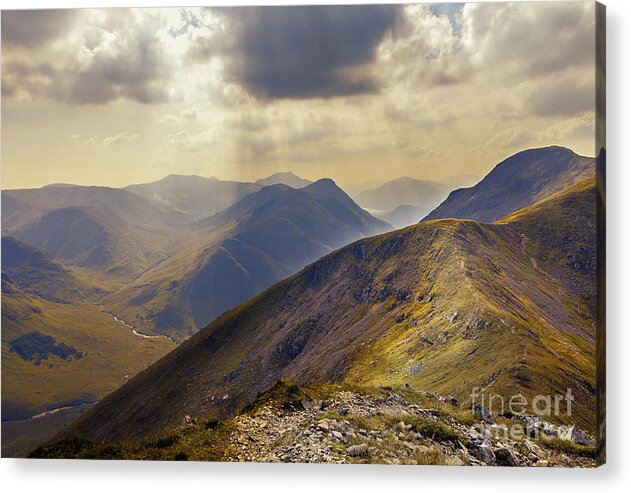 Buchaille Etive Mor Acrylic Print featuring the photograph In the distance by Kype Hills