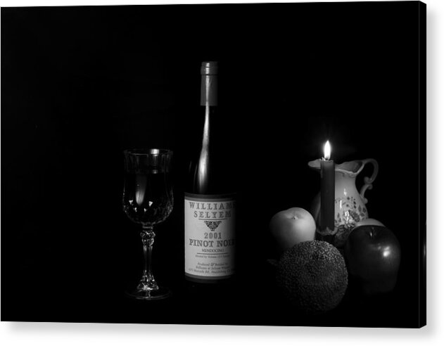 Wine Acrylic Print featuring the photograph Midnight snack by Cecil Fuselier