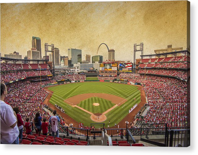 St. Louis Missouri Acrylic Print featuring the photograph St. Louis Cardinals Busch Stadium Texture 9252 by David Haskett II