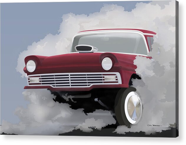 Ford Acrylic Print featuring the digital art 57 Ford Gasser by Colin Tresadern