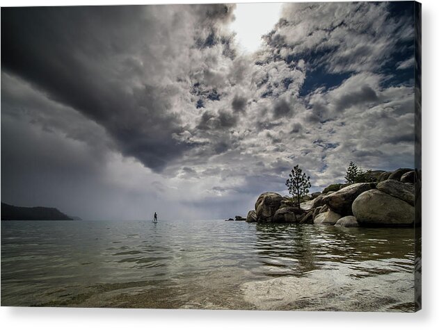Lake Acrylic Print featuring the photograph Alone on the Lake by Martin Gollery