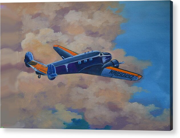 Aviation Artwork Acrylic Print featuring the painting Amelia Earheart by Murray McLeod