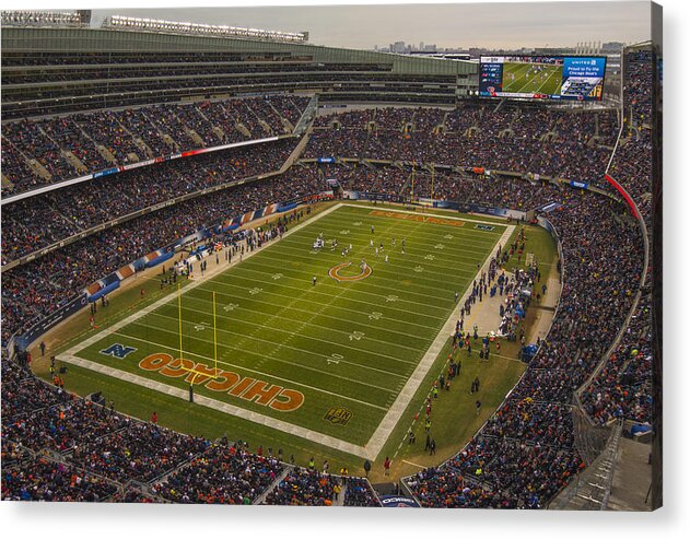 Chicago Bears Acrylic Print featuring the photograph Chicago Bears Soldier Field 7795 by David Haskett II