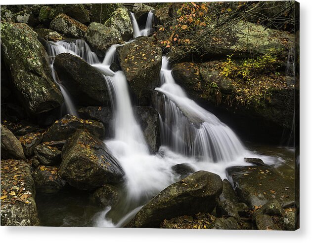 Mountain Waterfalls Acrylic Print featuring the photograph Downhill Flow by Ken Barrett