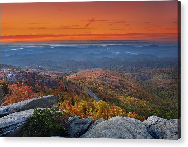 Fall Acrylic Print featuring the photograph Sunrise on Rough Ridge by Ken Barrett