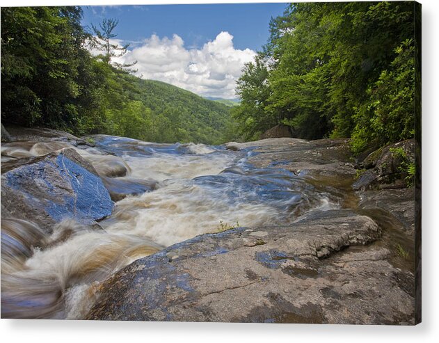 Upper Creek Waterfalls Acrylic Print featuring the photograph Upper Creek Waterfalls by Ken Barrett