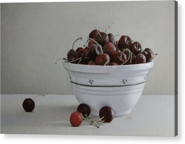  Acrylic Print featuring the painting Bowl of Cherries by Jason Patrick Jenkins