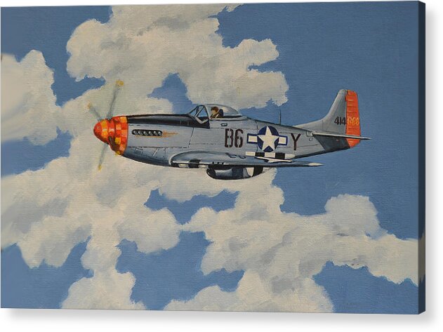 Aviatioart Acrylic Print featuring the painting P51 Mustang by Murray McLeod