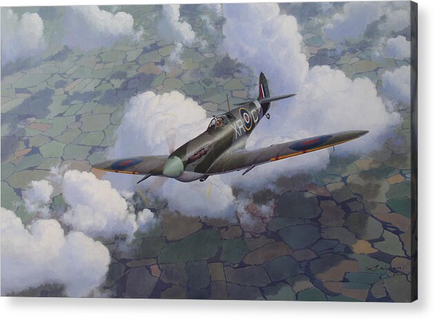 Spitfire V Acrylic Print featuring the painting Soaring Eagle by Steven Heyen