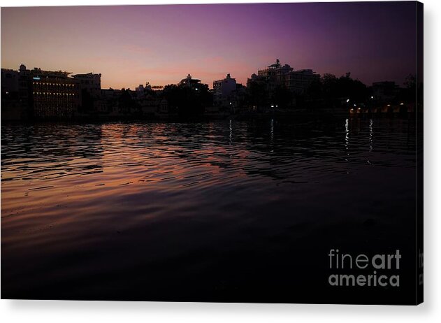Landscape Acrylic Print featuring the photograph Purple Sunset by Jarek Filipowicz