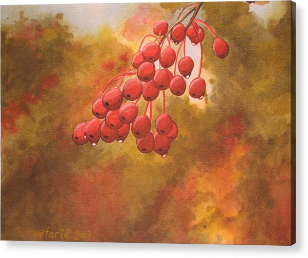 Rick Huotari Acrylic Print featuring the painting Door County Cherries by Rick Huotari