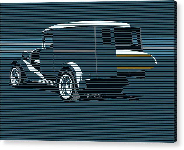 Surf Truck Acrylic Print featuring the digital art Surf Truck Ocean Blue by Colin Tresadern