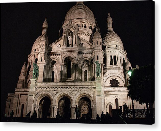 Building Acrylic Print featuring the photograph Sacre Couer at Night by Portia Olaughlin