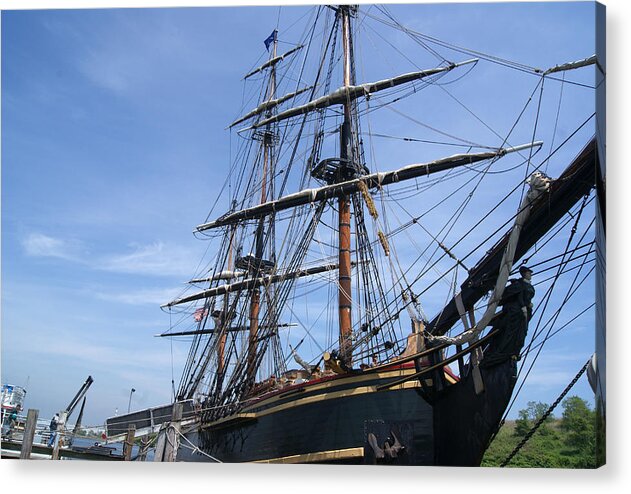 Ship Acrylic Print featuring the photograph HMS Bounty Ship at Port by Margie Avellino