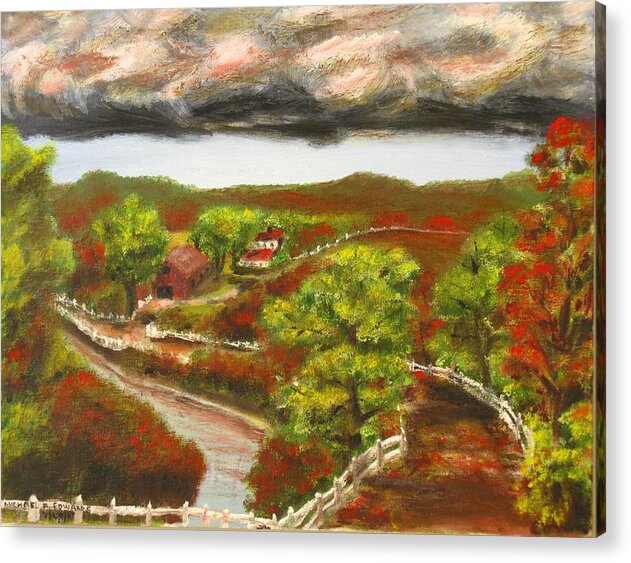 Nature Acrylic Print featuring the painting Approaching Storm by Michael Anthony Edwards