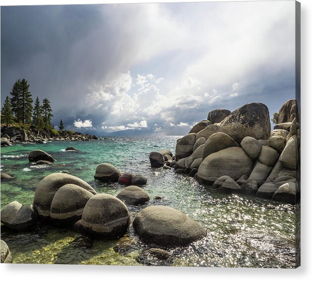 Diver Acrylic Print featuring the photograph Diver's Cove storm by Martin Gollery