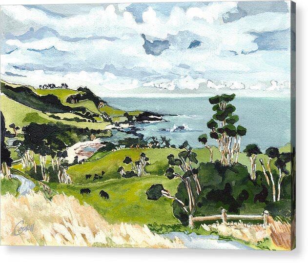 King Island Acrylic Print featuring the painting City of Melbourne Bay, King Island, Tas by Joan Cordell