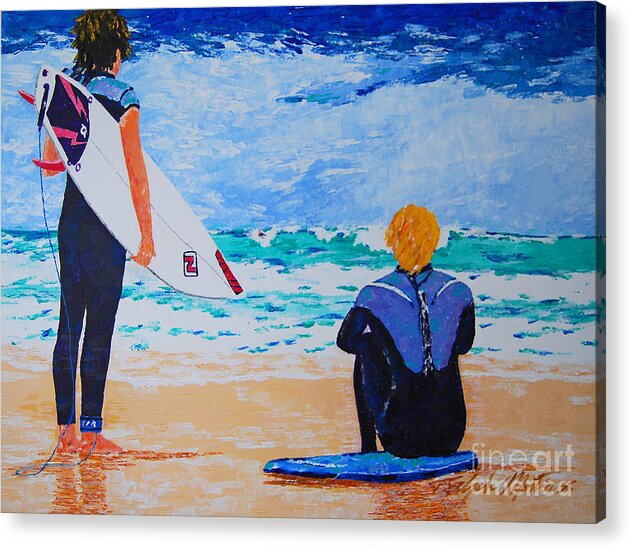 Beach Art Acrylic Print featuring the painting Dream Chasers by Art Mantia
