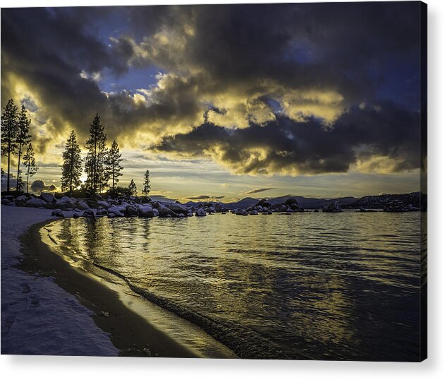 Snowy Acrylic Print featuring the photograph Fire in the Sky by Martin Gollery