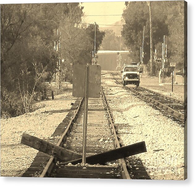 Railroads Acrylic Print featuring the photograph End Of One Line by John King I I I