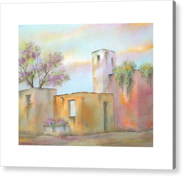 Digital Acrylic Print featuring the painting Traditional Mexican Hacienda Ruins by Enrique Cardenas-elorduy