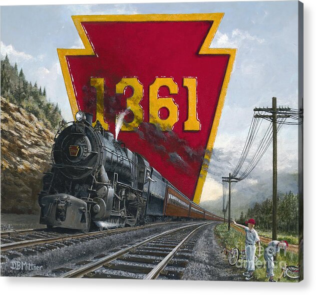 Trains Acrylic Print featuring the painting Memories Relived by David Mittner