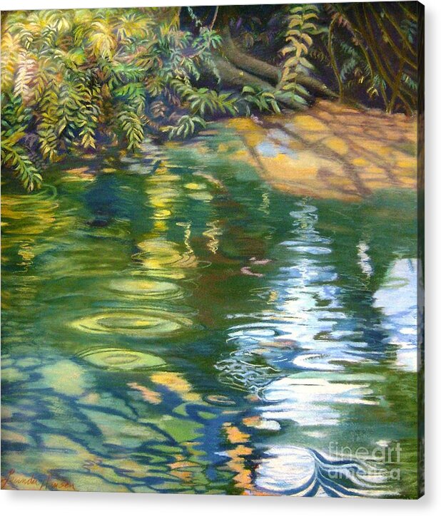 Water Acrylic Print featuring the painting Green Treasure by Lucinda Hansen