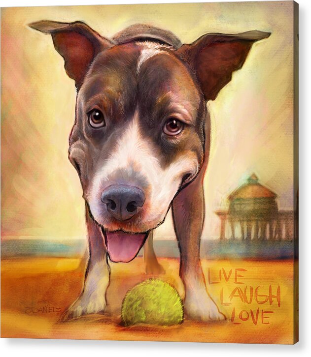 Dog Acrylic Print featuring the painting Live. Laugh. Love. by Sean ODaniels