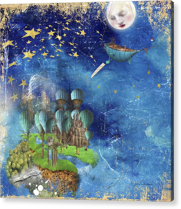 Art Acrylic Print featuring the digital art StarFishing in a Mystical Land by Nicky Jameson
