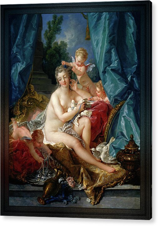 The Toilet Of Venus Acrylic Print featuring the painting The Toilet of Venus by Francois Boucher by Rolando Burbon