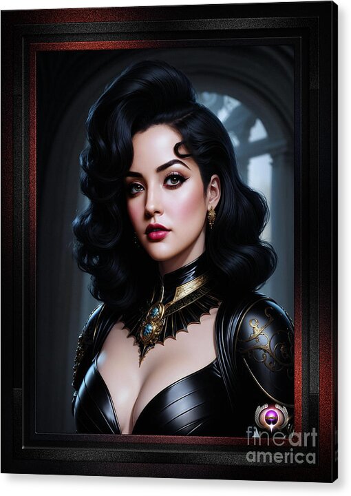 Ai Art Acrylic Print featuring the painting The Havenshaw, Lady Oosternic Captivating AI Concept Art Portrait by Xzendor7 by Xzendor7