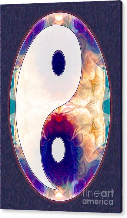 2x3 (4x6) Acrylic Print featuring the digital art Light And Dark Energies Abstract Symbol Art by Omaste Witkowski by Omaste Witkowski