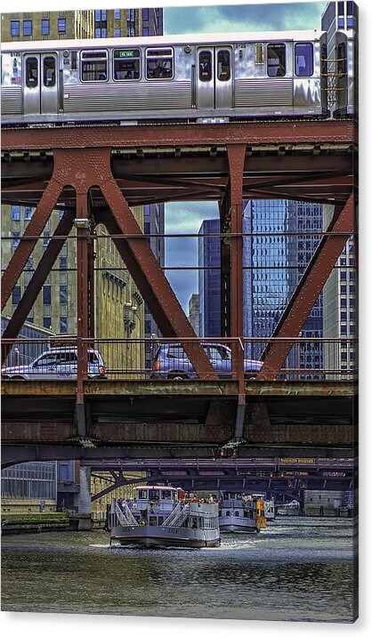 Architecture Acrylic Print featuring the photograph Getting Around Chicago by Don Hoekwater Photography
