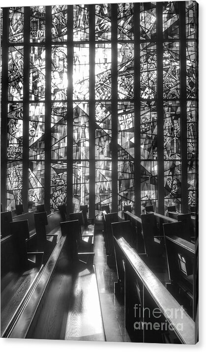 Częstochowa Acrylic Print featuring the photograph Sunlit Stained Glass at Czestochowa Shrine, PA by Christopher Lotito