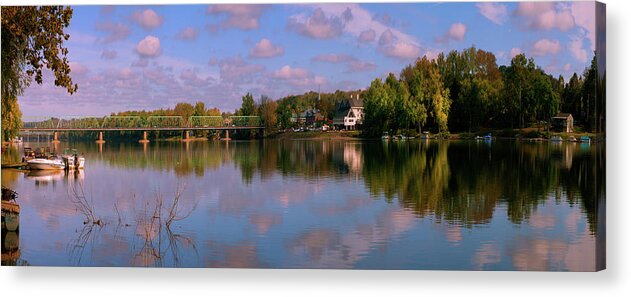 Photography Acrylic Print featuring the photograph New Hope-lambertville Bridge, Delaware #1 by Panoramic Images