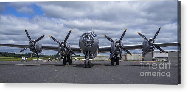 Plane Acrylic Print featuring the photograph B29 superfortress by Steven Ralser