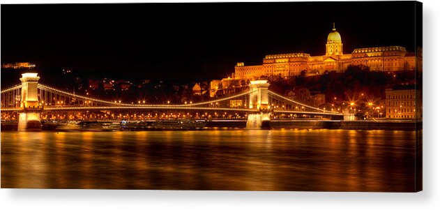 Chain Bridge Acrylic Print featuring the photograph Chain Bridge- Budapest by John Galbo