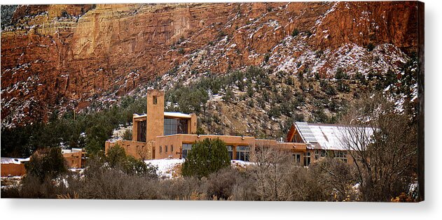 Catholic Acrylic Print featuring the photograph Christ In The Desert Monastery by Mary Lee Dereske