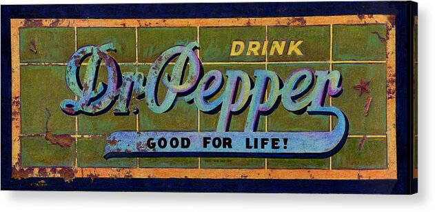 Dr Pepper Acrylic Print featuring the painting Dr Pepper by Cindy McIntyre