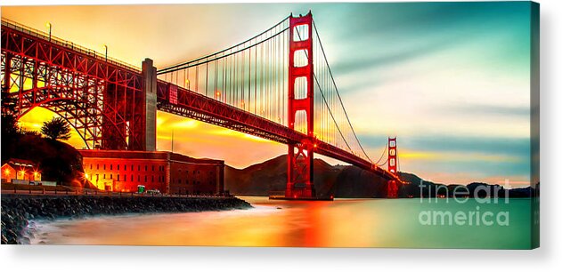 Golden Gate Bridge Acrylic Print featuring the photograph Golden Gate Sunset by Az Jackson