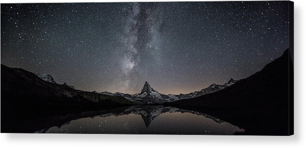 Tranquility Acrylic Print featuring the photograph Matterhorn Reflection by Tobias Knoch