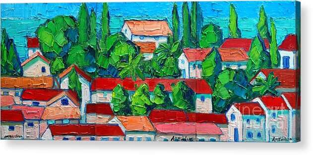 Sveti Acrylic Print featuring the painting Mediterranean Roofs 2 3 4 by Ana Maria Edulescu