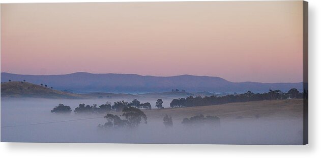 Mist Acrylic Print featuring the photograph Misty morning in the country by Fran Woods