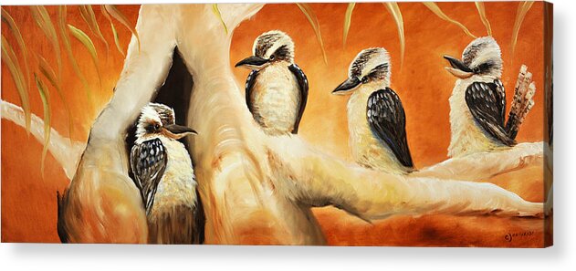 Bird Acrylic Print featuring the painting Out To Play by Glen Johnson