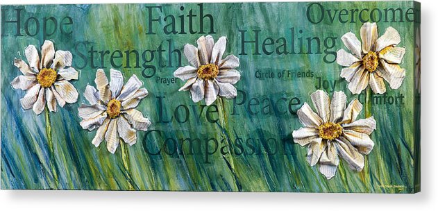 Daisy Acrylic Print featuring the painting Overcome by Lisa Jaworski