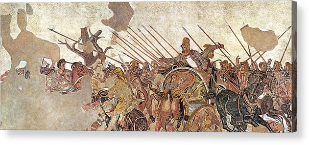 Archeology Acrylic Print featuring the photograph Pompeii, Alexander Mosaic, Battle by Science Source